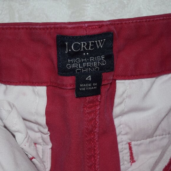 J. Crew Pink High-Rise Girlfriend Chino Straight Leg Pants Size 4 - Picture 5 of 5